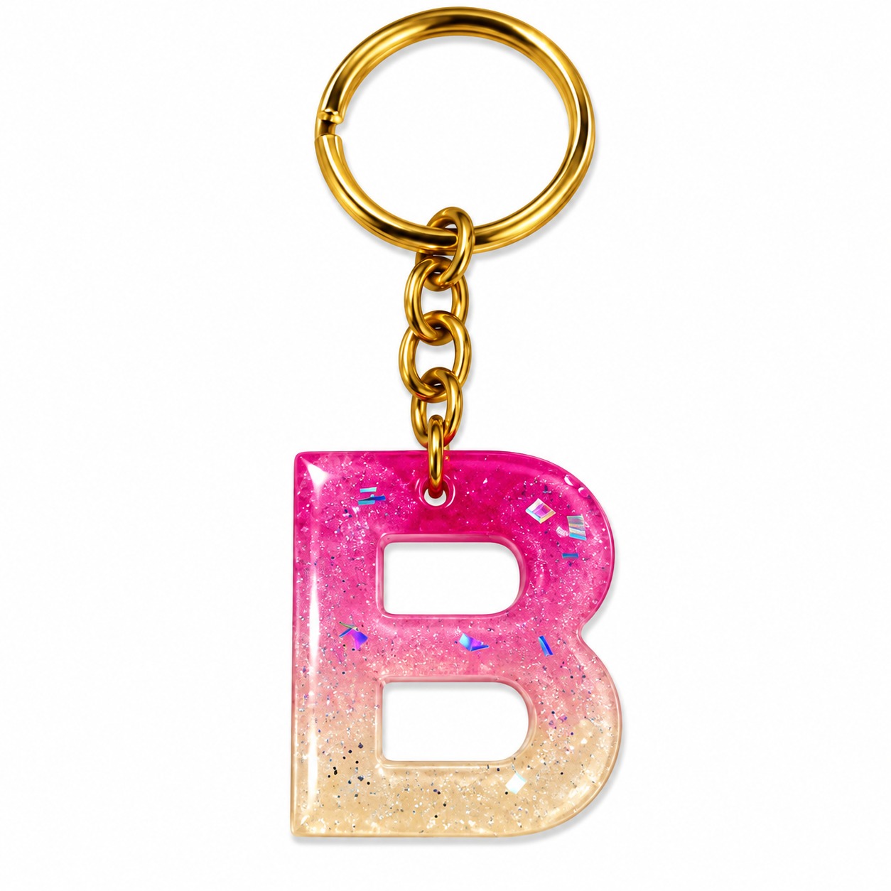 Alphabet Epoxy Resin Keychain