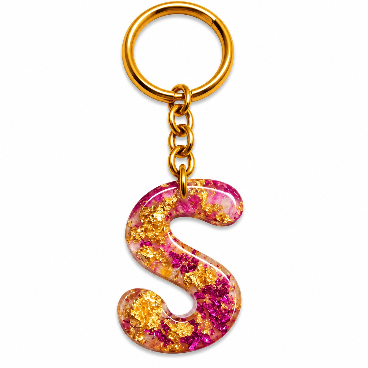 Alphabet Epoxy Resin Keychain