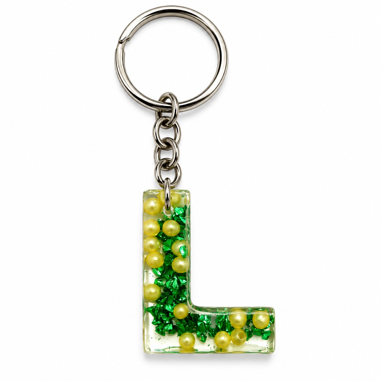 Alphabet Epoxy Resin Keychain