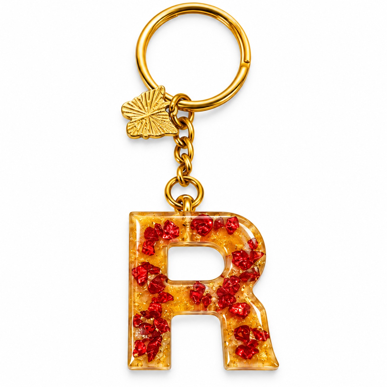Alphabet Epoxy Resin Keychain