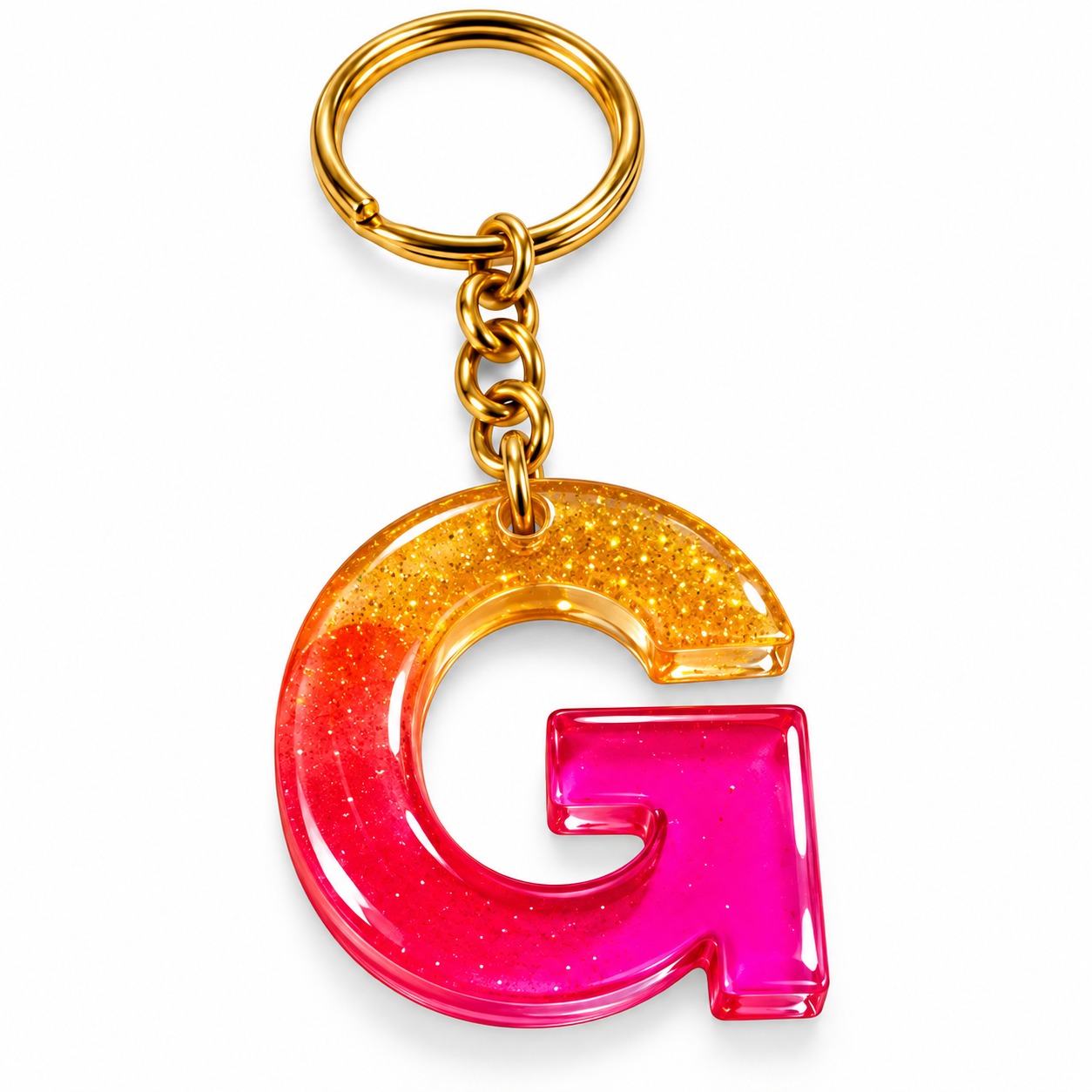 Alphabet Epoxy Resin Keychain