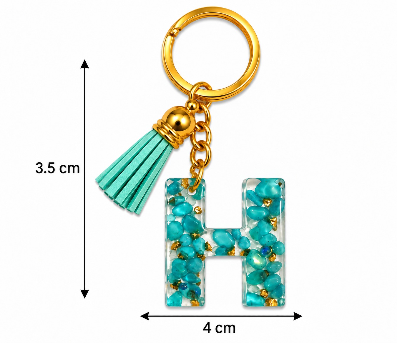 Alphabet Epoxy Resin Keychain