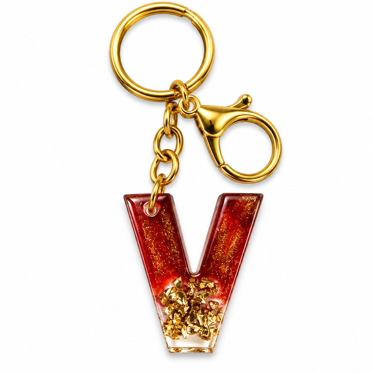 Alphabet Epoxy Resin Keychain