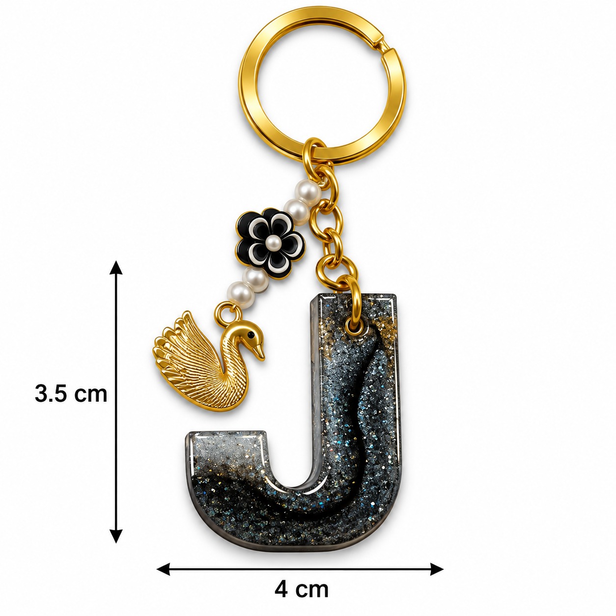 Alphabet Epoxy Resin Keychain