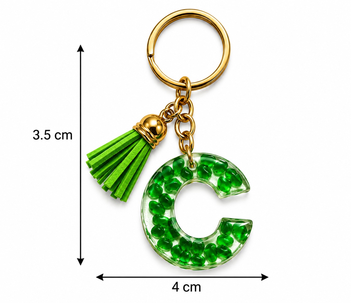 Alphabet Epoxy Resin Keychain