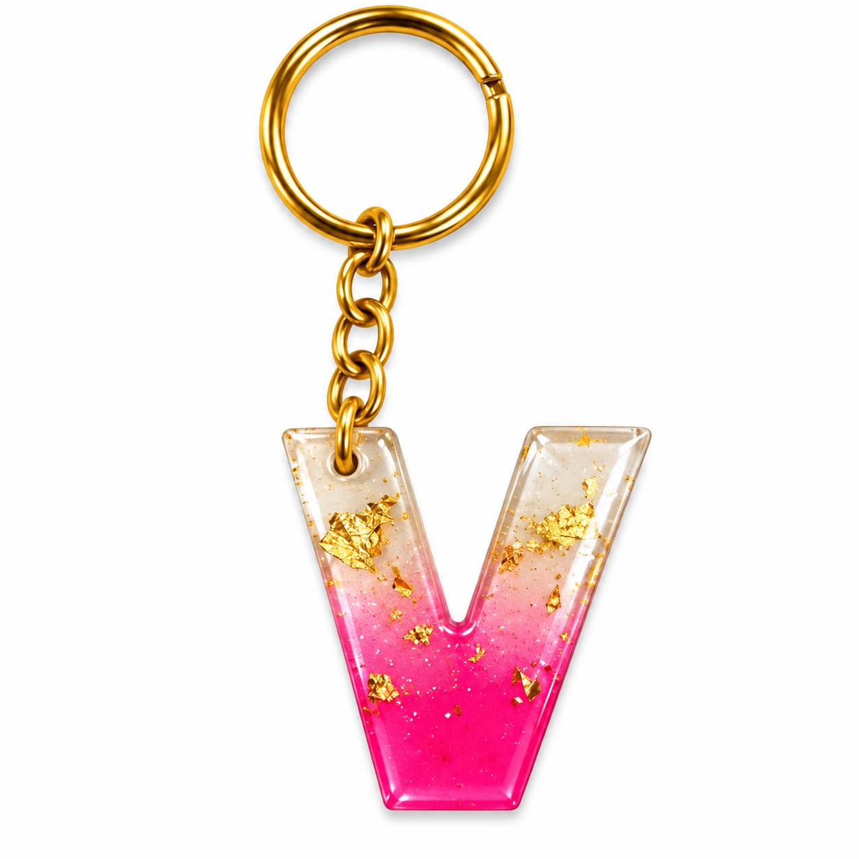 Alphabet Epoxy Resin Keychain