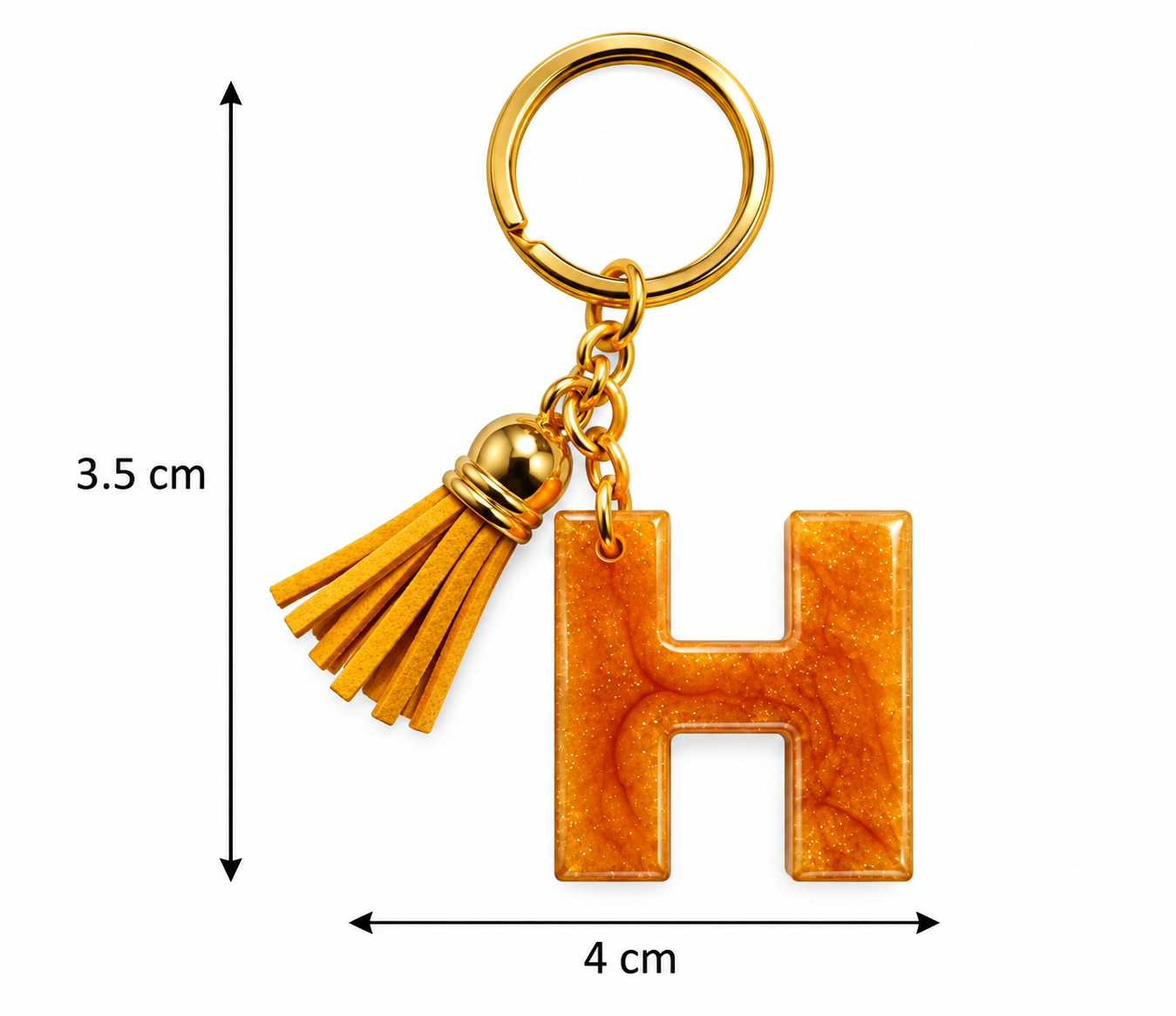 Alphabet Epoxy Resin Keychain