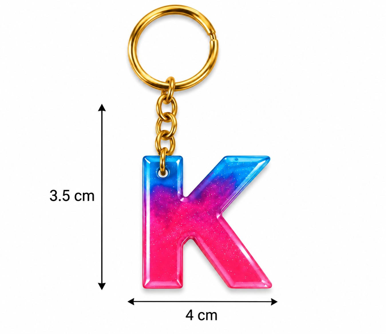 Alphabet Epoxy Resin Keychain