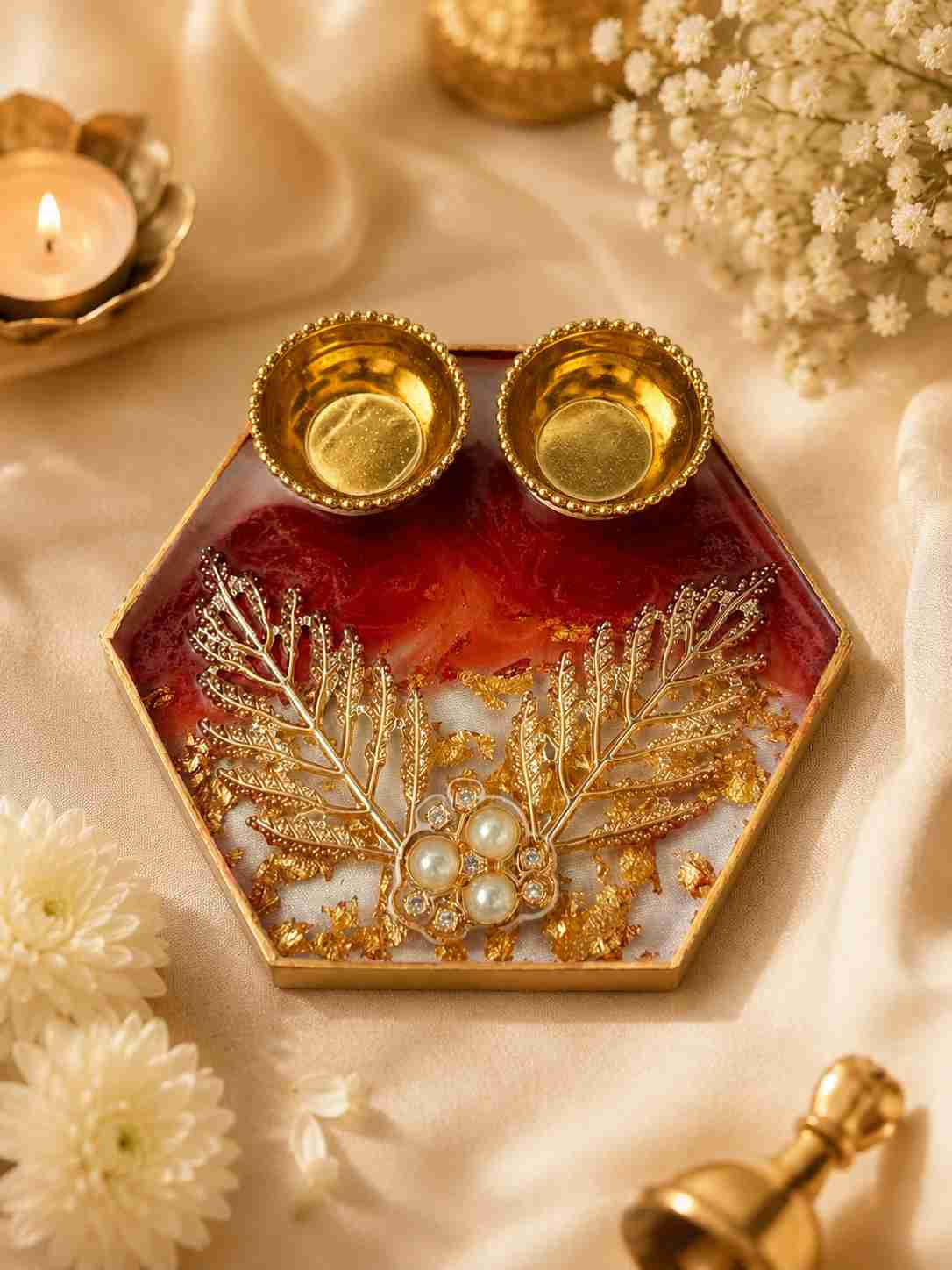 Resin Luxury Mini Pooja Thali 