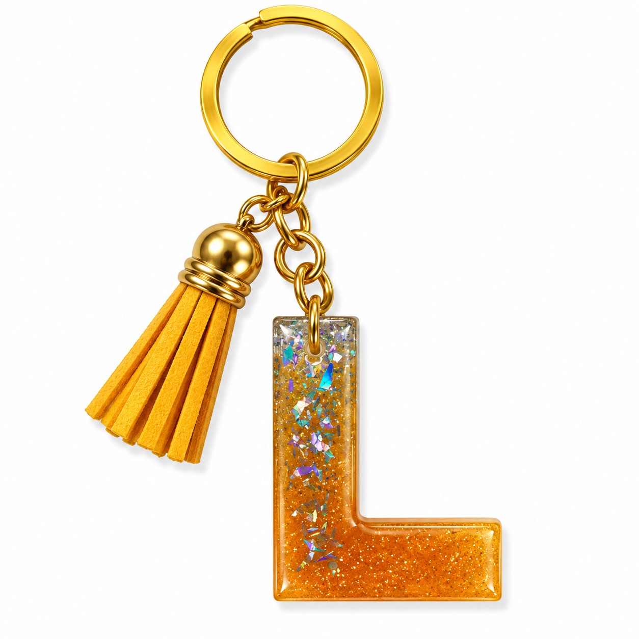 Alphabet Epoxy Resin Keychain