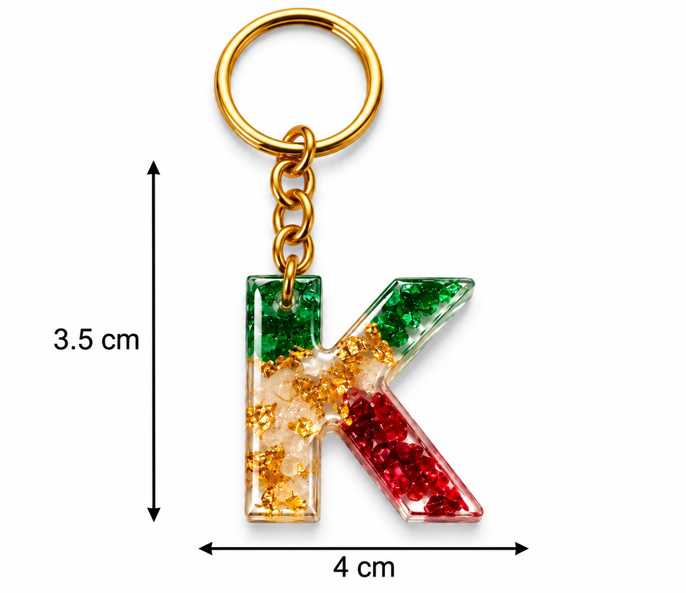 Alphabet Epoxy Resin Keychain