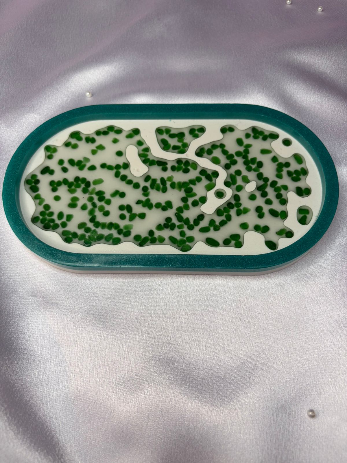 Aquatic-inspired resin trinket tray