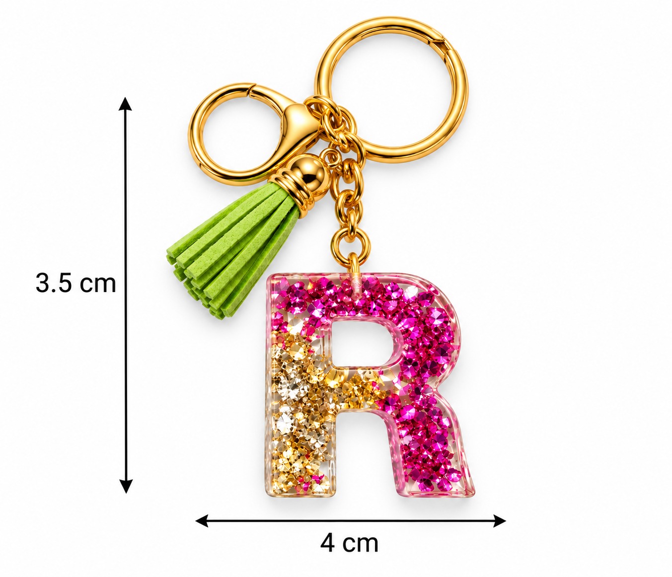 Alphabet Epoxy Resin Keychain
