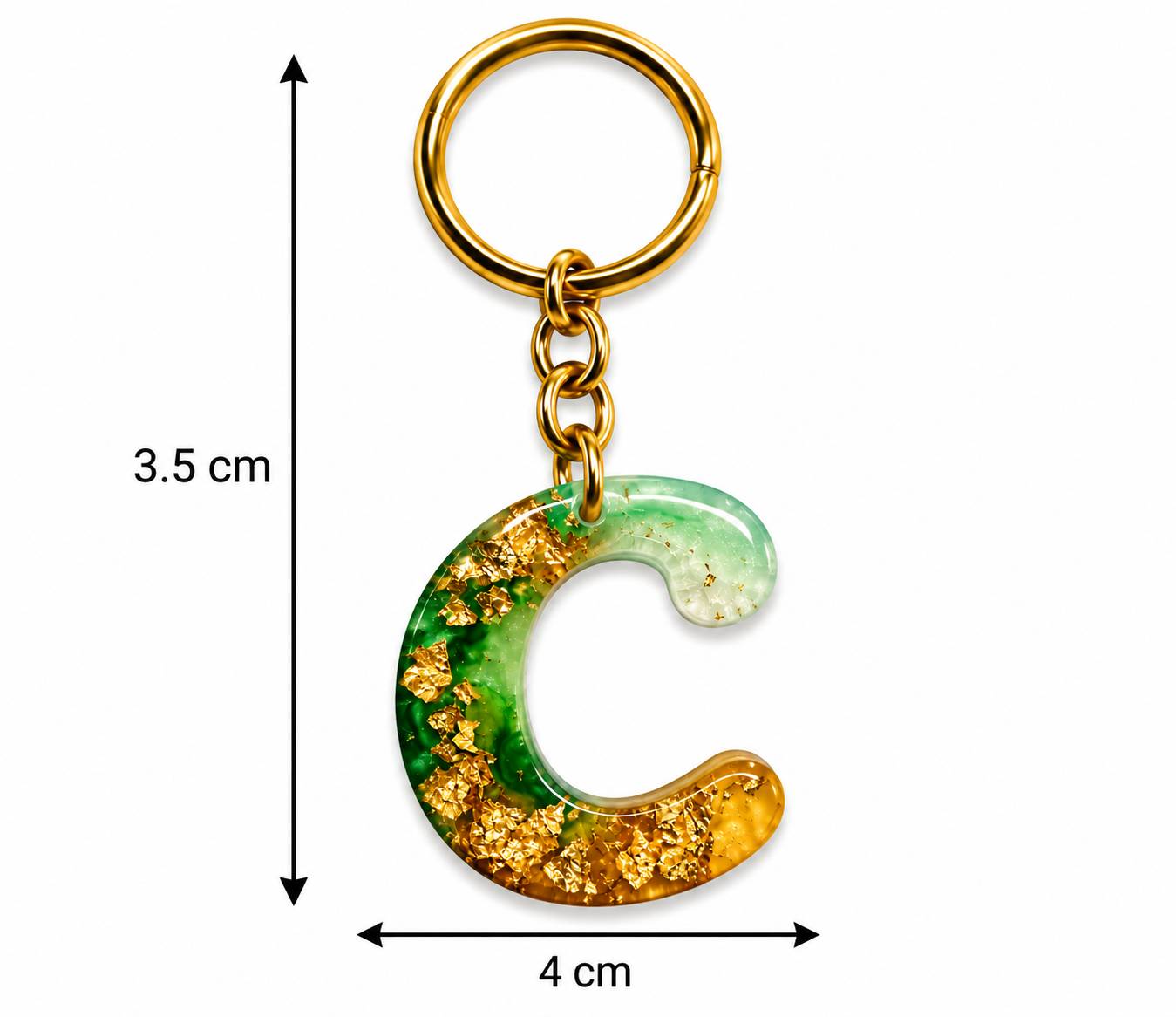 Alphabet Epoxy Resin Keychain