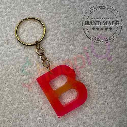 Alphabet Resin Keychain - B