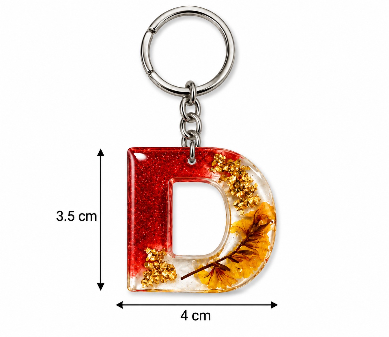 Alphabet Epoxy Resin Keychain
