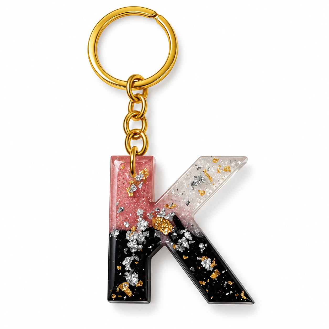 Alphabet Epoxy Resin Keychain