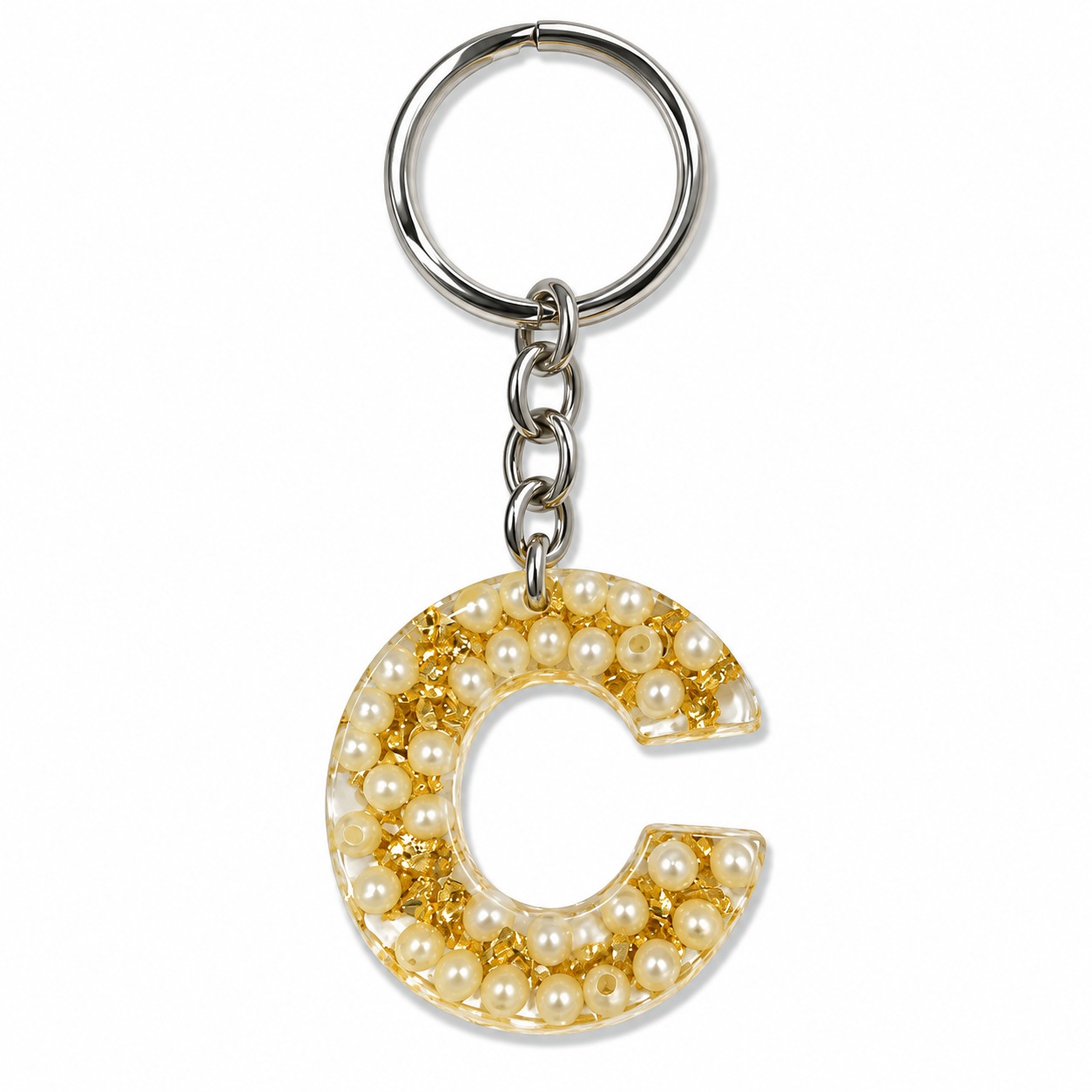 Alphabet Epoxy Resin Keychain