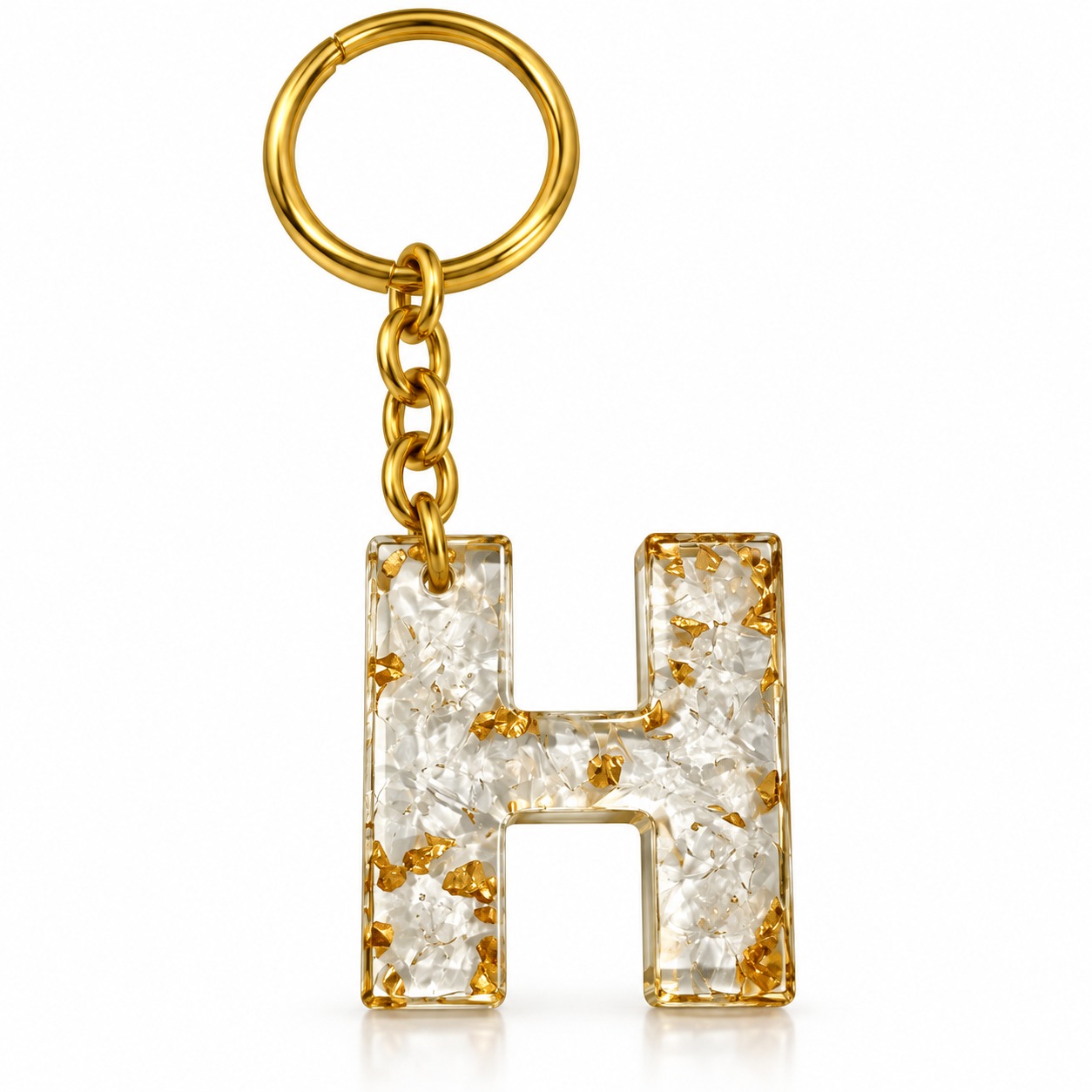 Alphabet Epoxy Resin Keychain