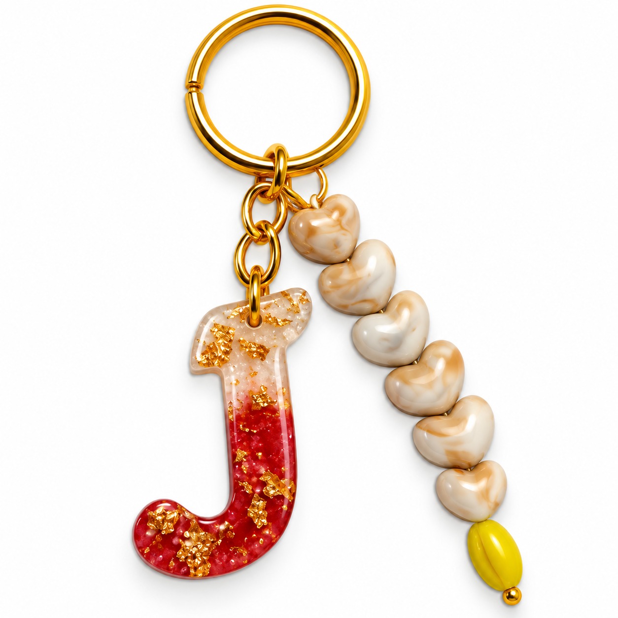 Alphabet Epoxy Resin Keychain