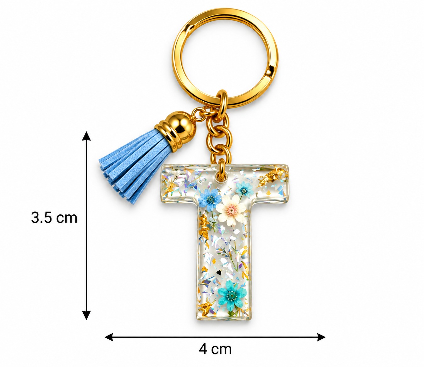 Alphabet Epoxy Resin Keychain
