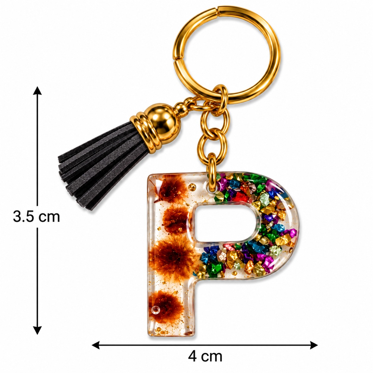 Alphabet Epoxy Resin Keychain