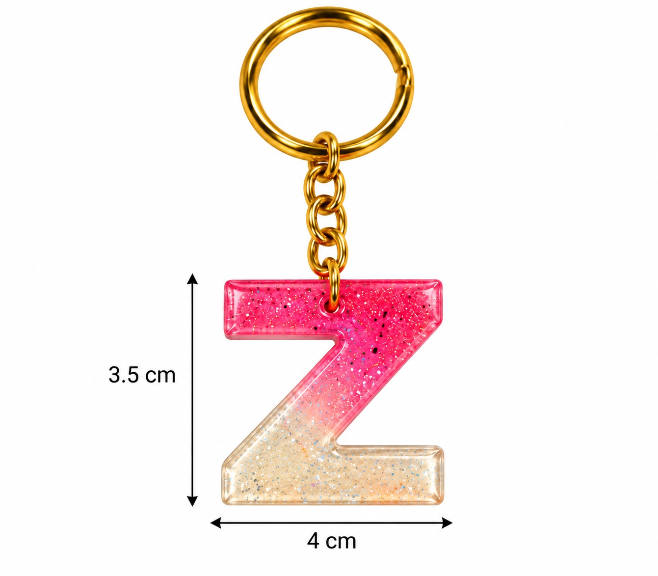 Alphabet Epoxy Resin Keychain