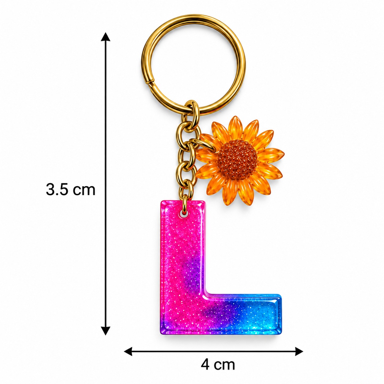 Alphabet Epoxy Resin Keychain
