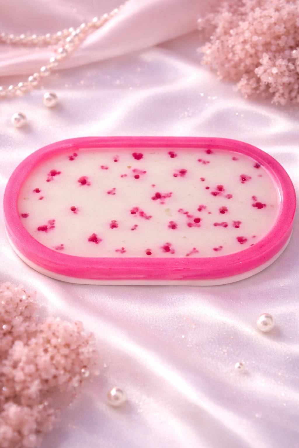 Pink resin trinket tray