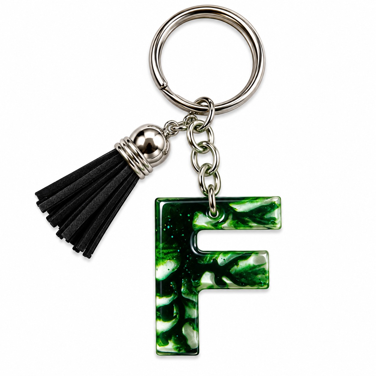 Alphabet Epoxy Resin Keychain