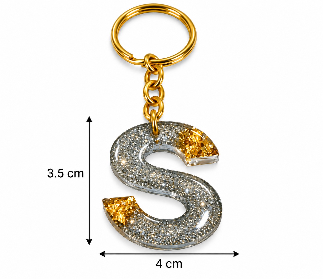 Alphabet Epoxy Resin Keychain
