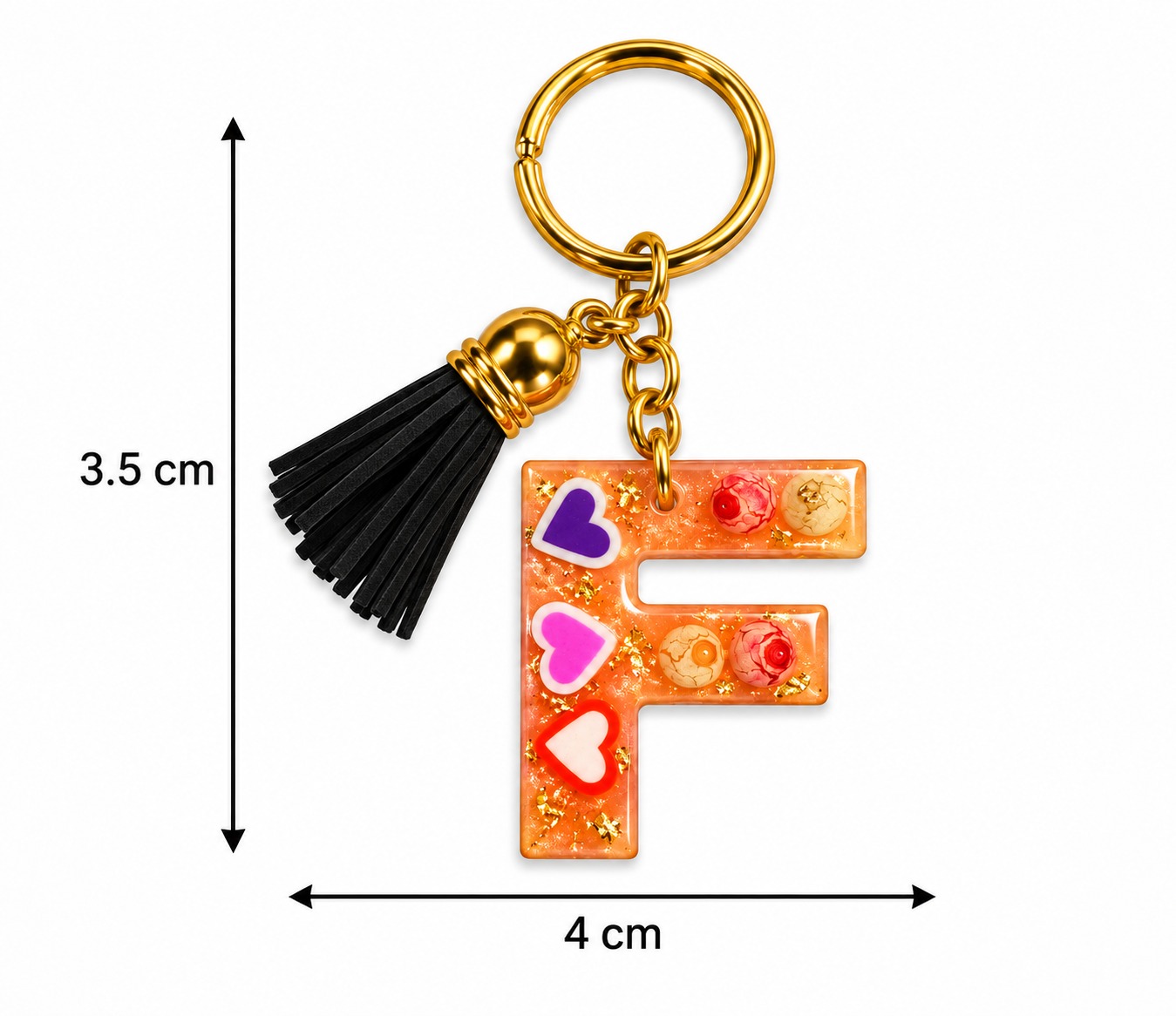 Alphabet Epoxy Resin Keychain