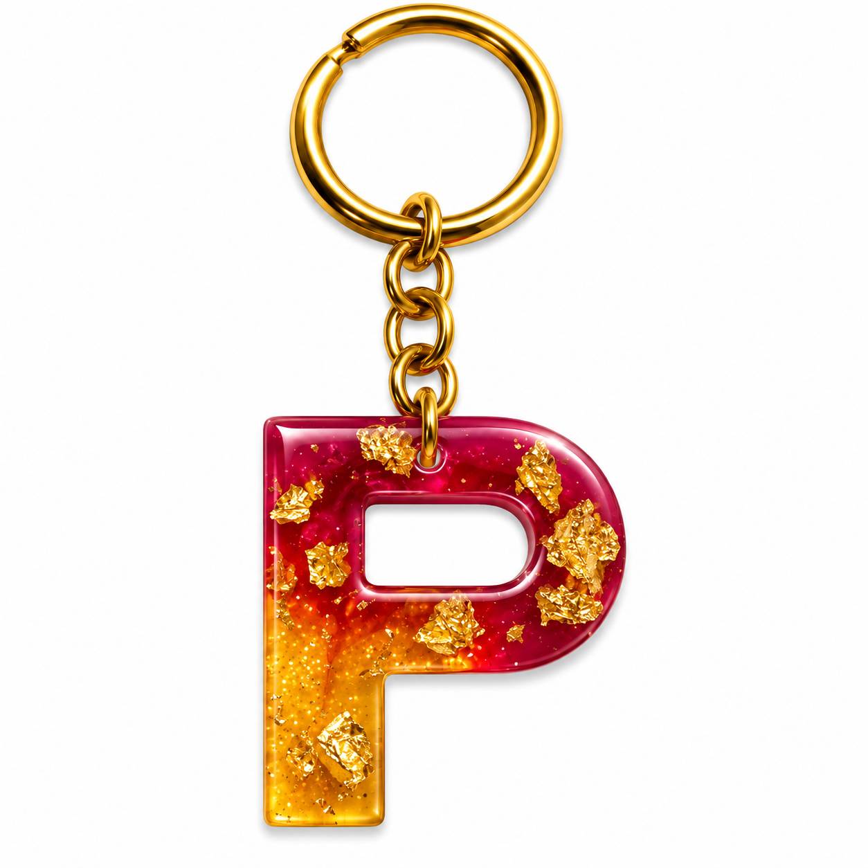 Alphabet Epoxy Resin Keychain