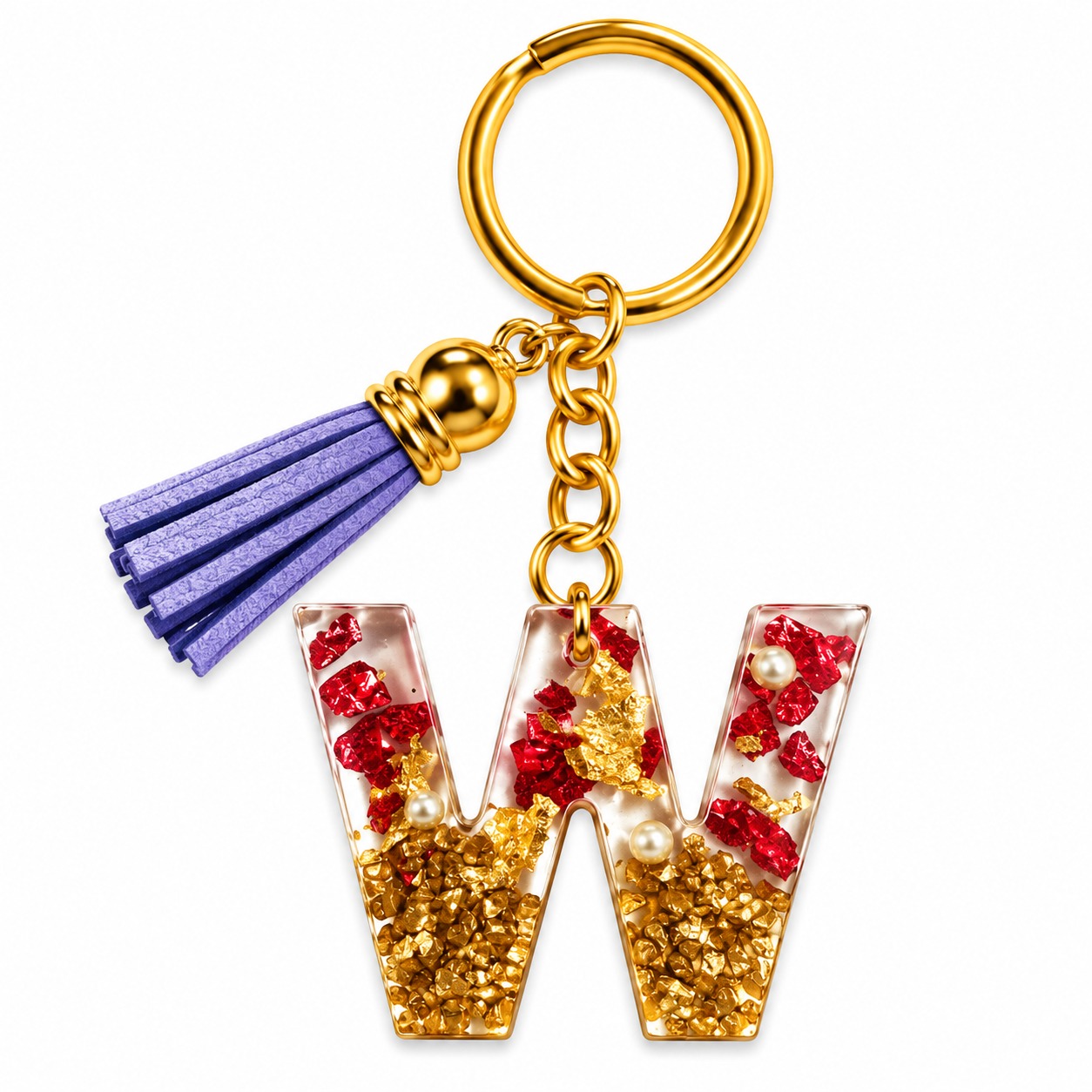 Alphabet Epoxy Resin Keychain