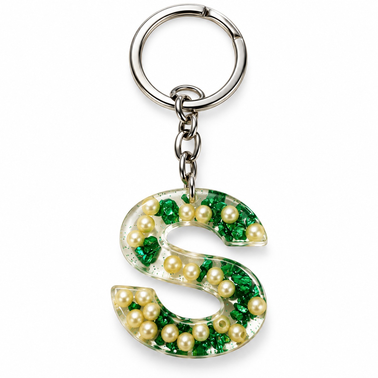 Alphabet Epoxy Resin Keychain
