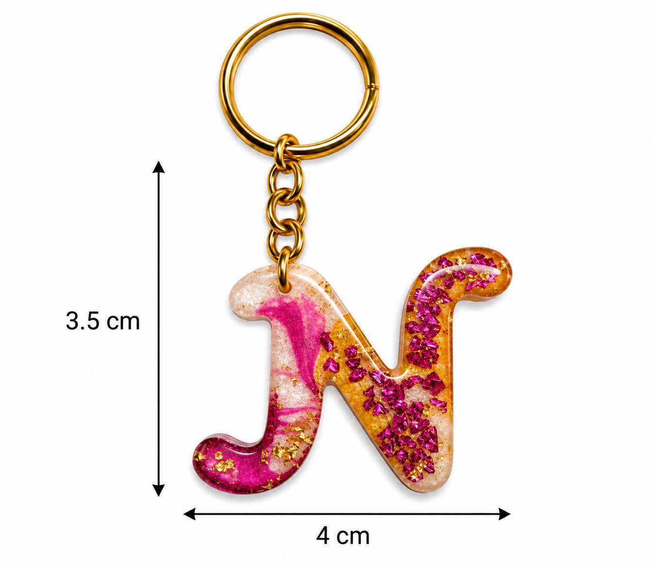 Alphabet Epoxy Resin Keychain