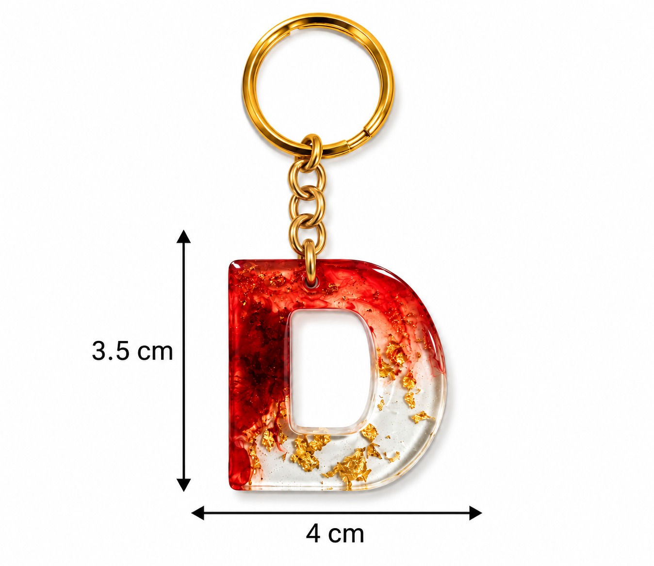 Alphabet Epoxy Resin Keychain