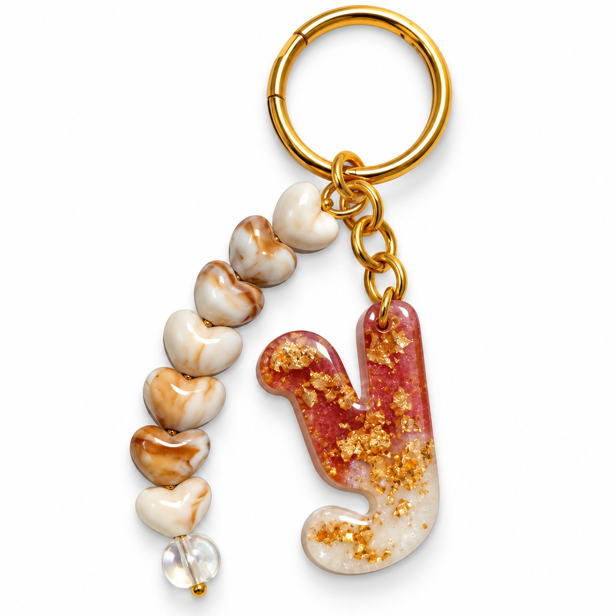 Alphabet Epoxy Resin Keychain