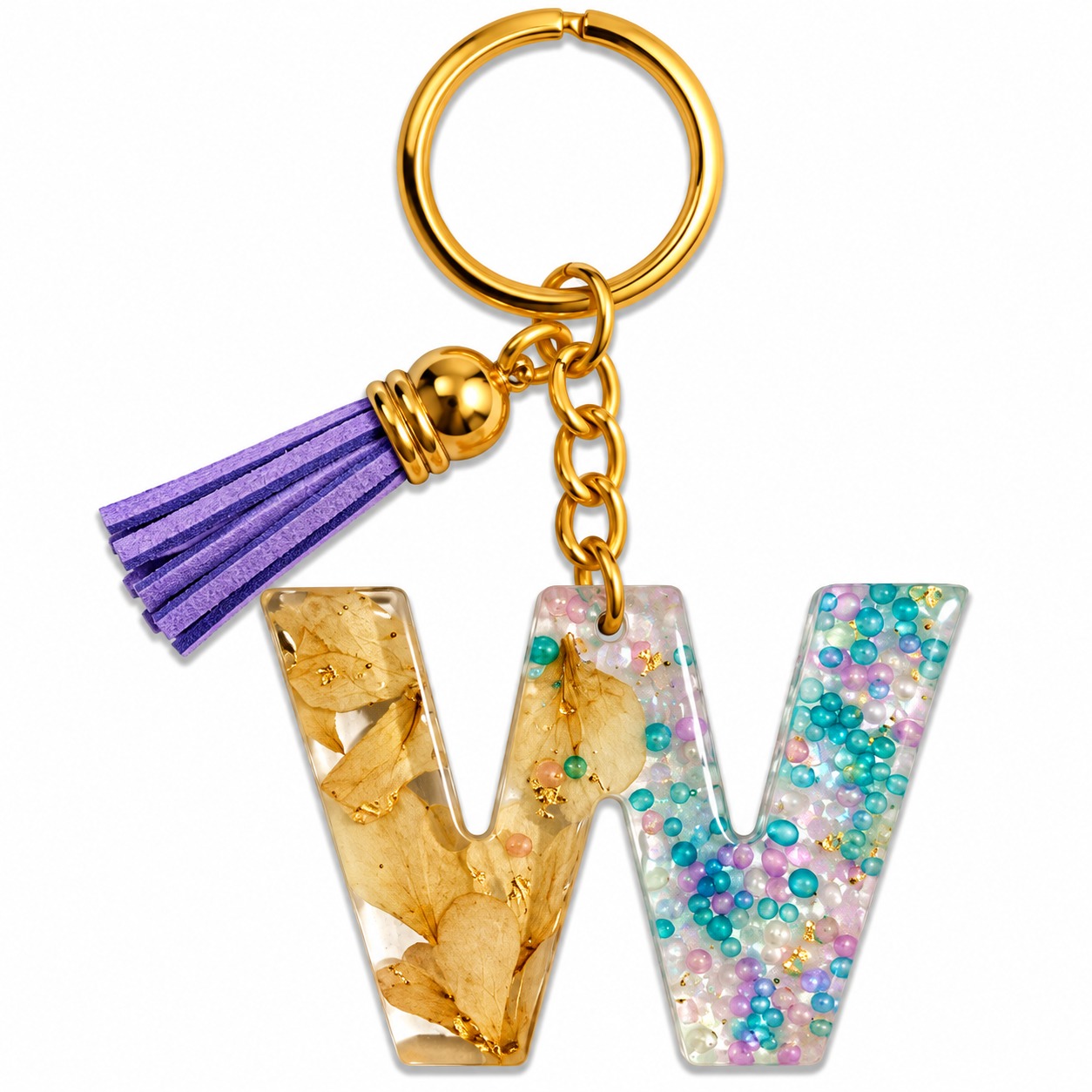 Alphabet Epoxy Resin Keychain
