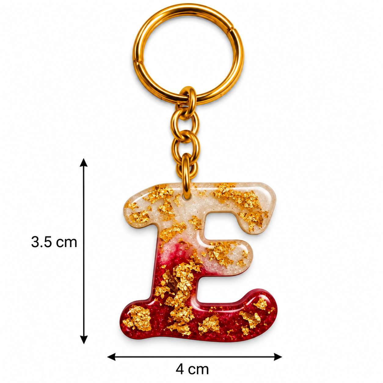 Alphabet Epoxy Resin Keychain