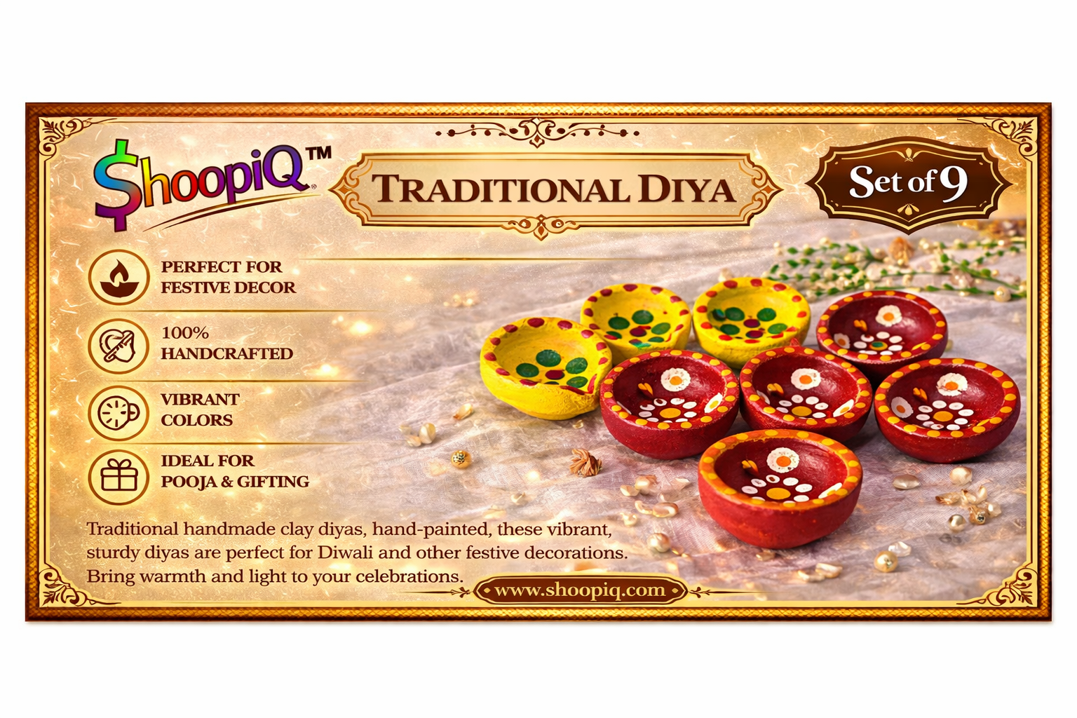 Premium Desi Diya (9 Pcs) SET