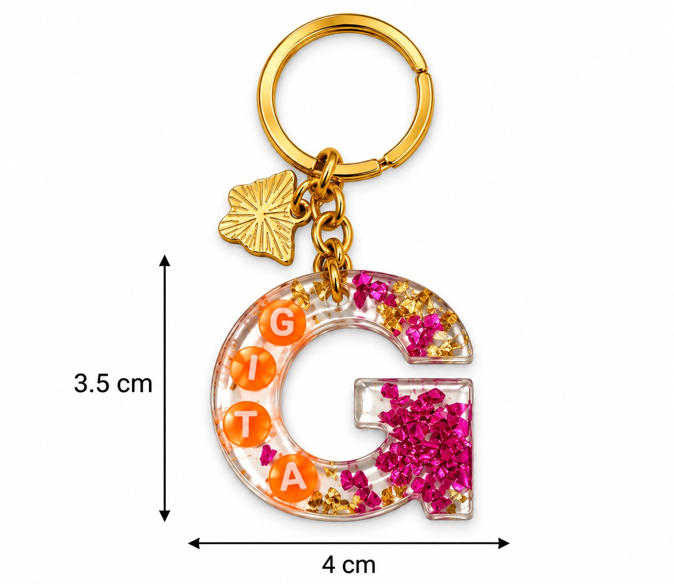 Alphabet Epoxy Resin Keychain