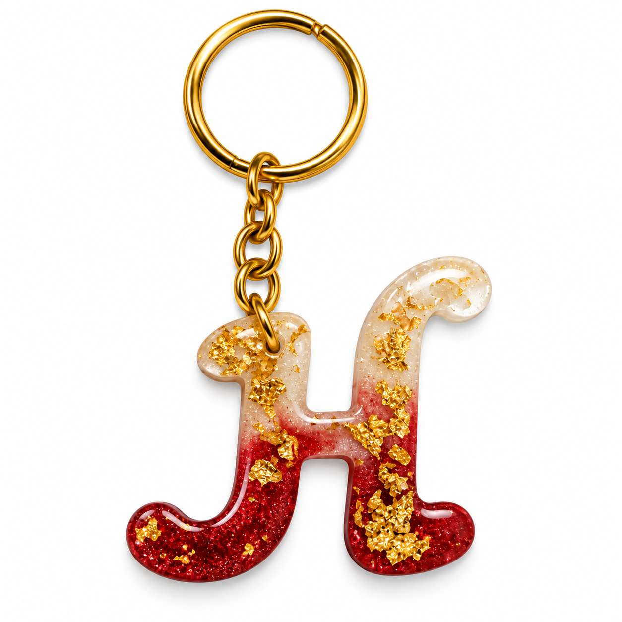 Alphabet Epoxy Resin Keychain
