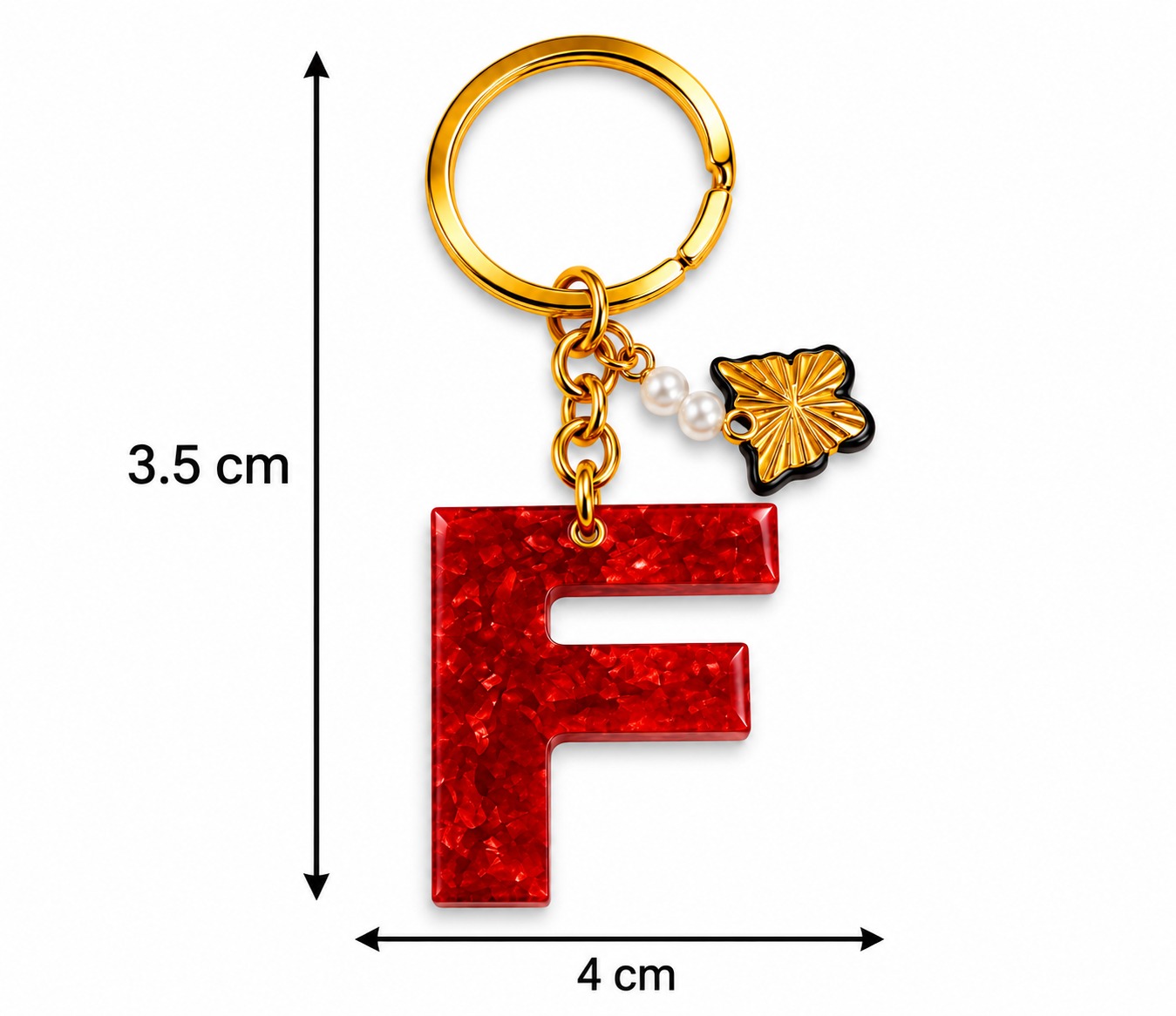 Alphabet Epoxy Resin Keychain