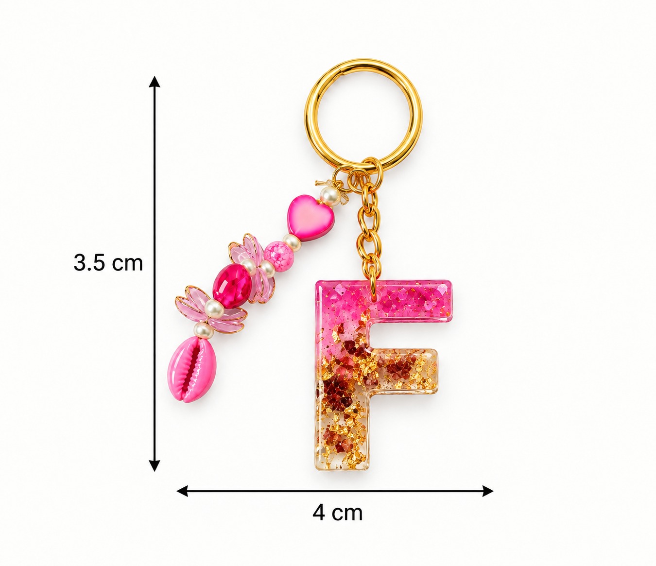 Alphabet Epoxy Resin Keychain
