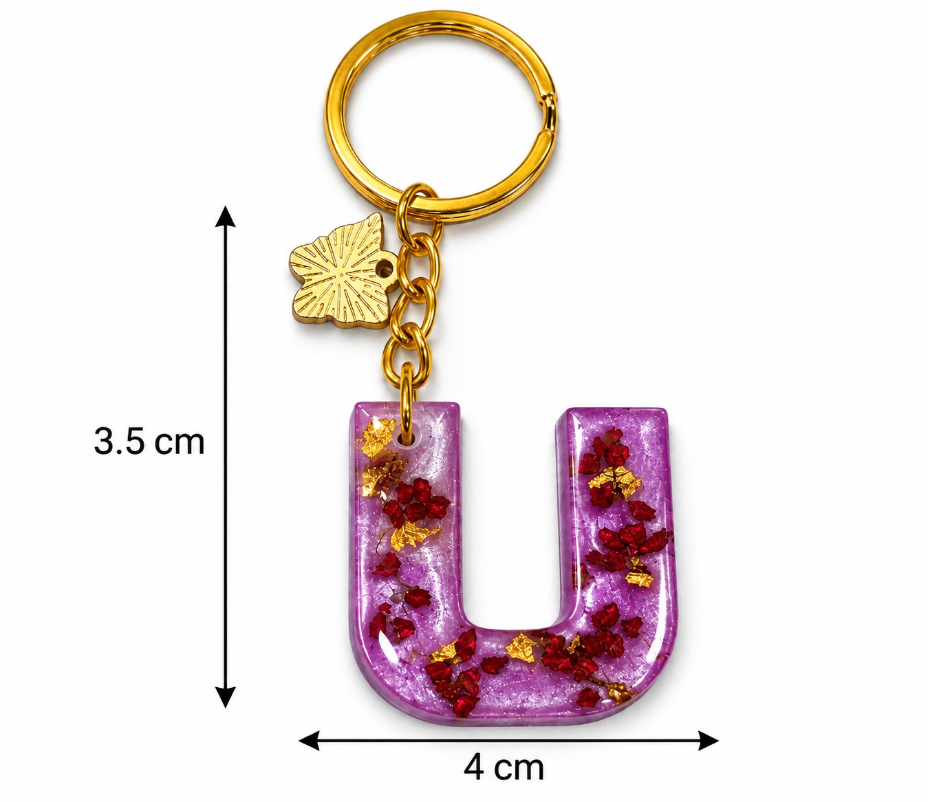 Alphabet Epoxy Resin Keychain