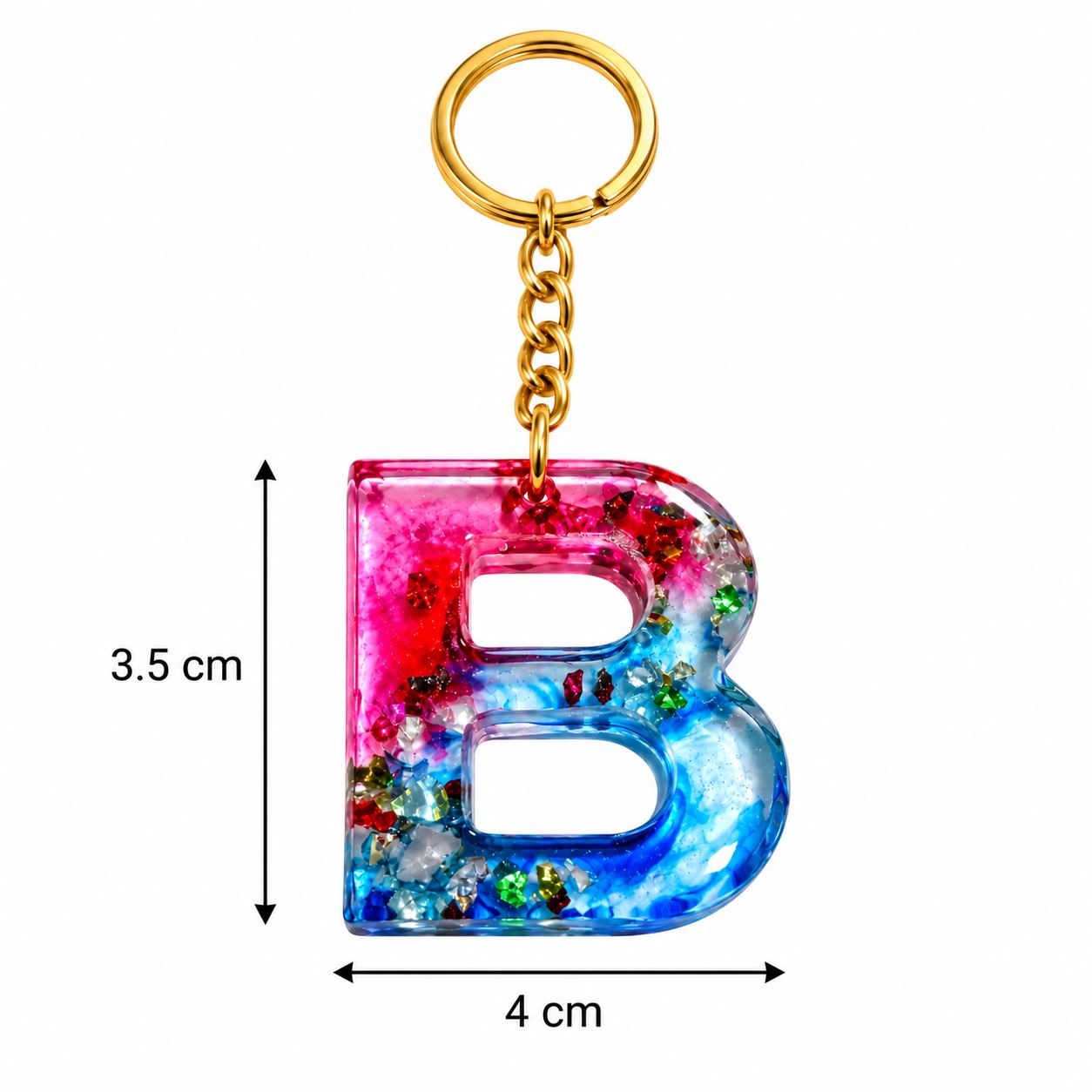 Alphabet Epoxy Resin Keychain