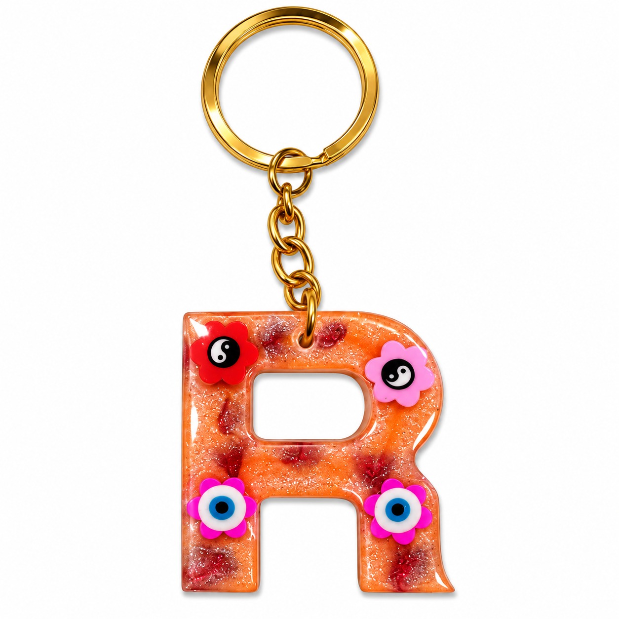 Alphabet Epoxy Resin Keychain