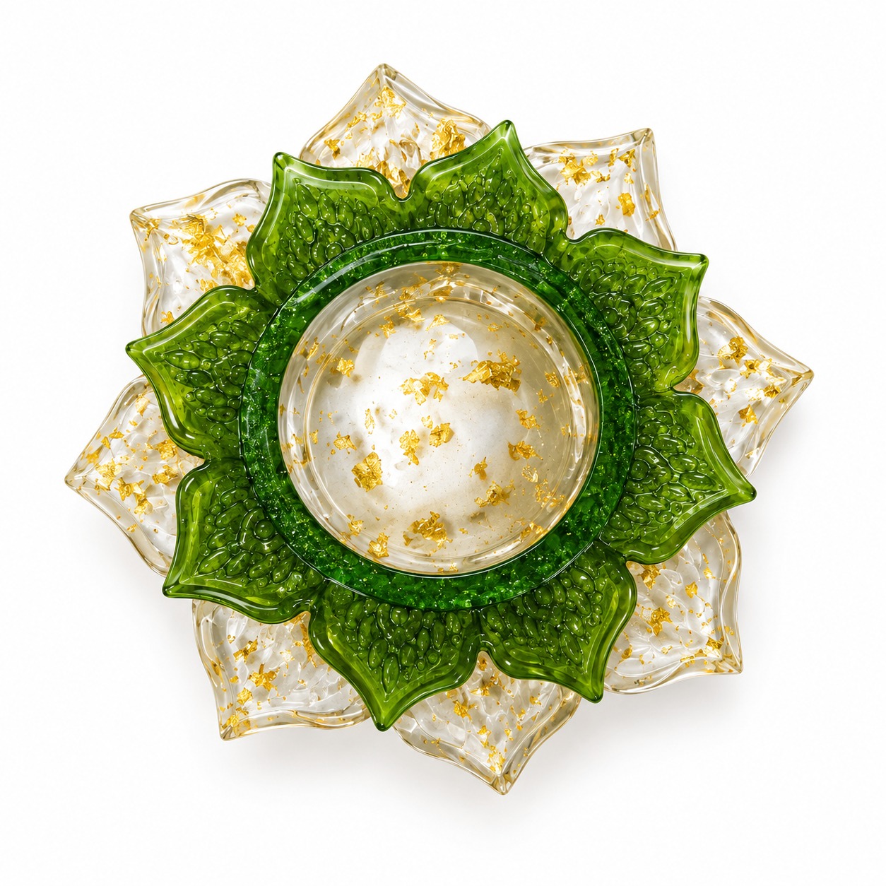 Royal Leaf Resin Candle Holder