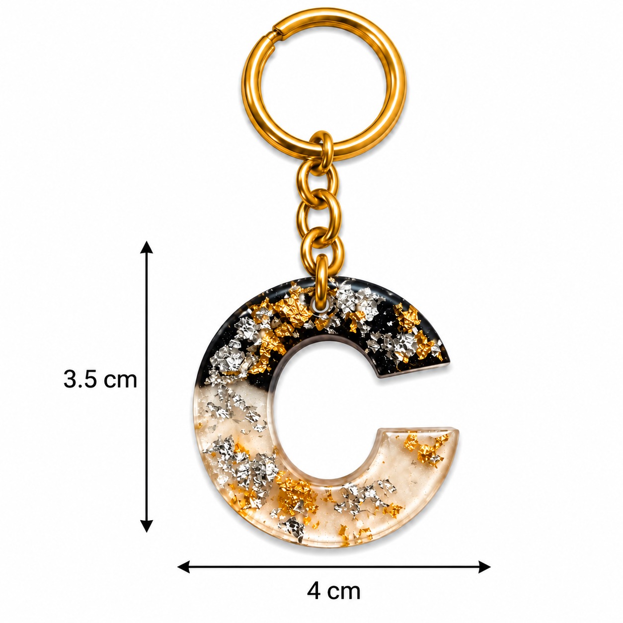 Alphabet Epoxy Resin Keychain